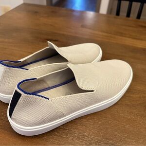 Rothy's Beige and Blue Women's Slip-On Sneakers